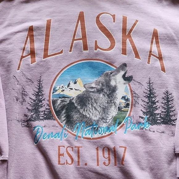Forever 21 Vintage Alaska Graphic Oversized Sweatshirt - Large - Picture 2 of 4